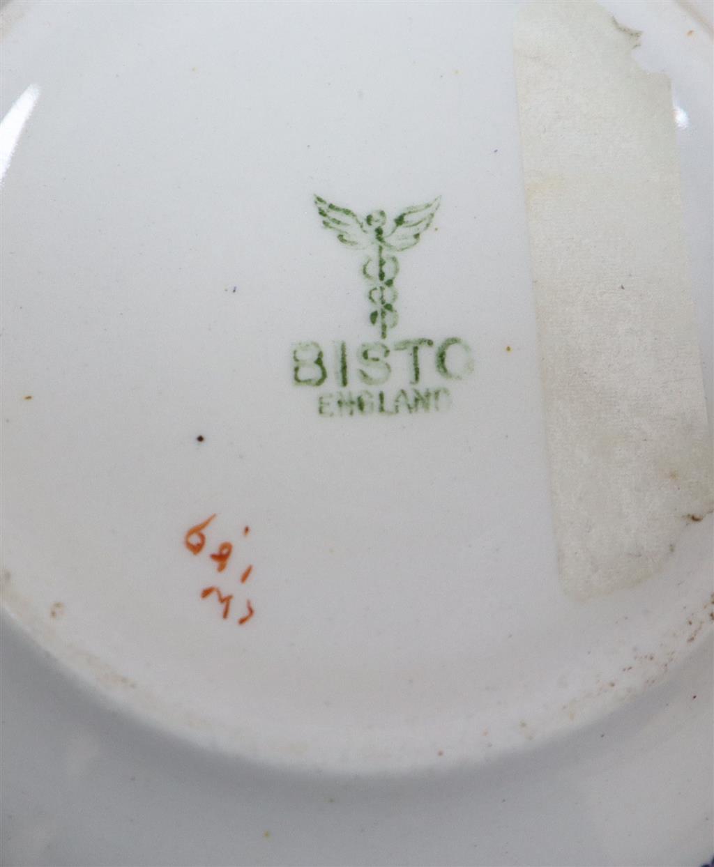 A Bisto earthenware six piece dressing set, pail 25cm excl. swing handle